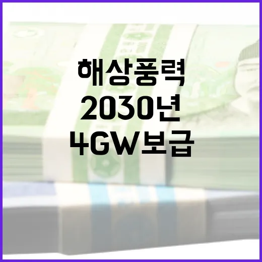 2030년 해상풍력 4GW 보급 체계 구축