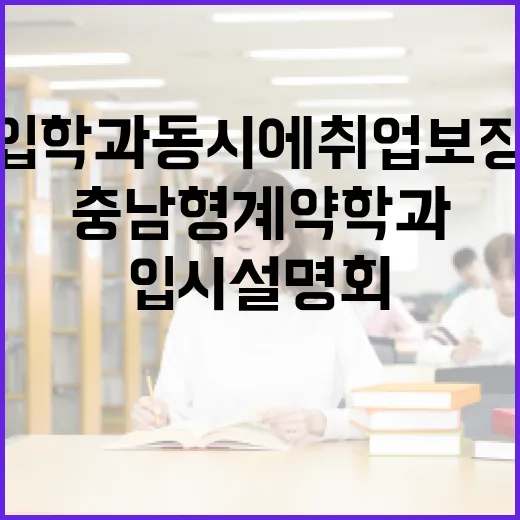 입학과 동시에 취업 보장, 충남형 계약학과 입시설명회