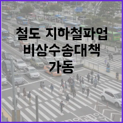 철도·지하철 파업 대비 비상수송 대책 가동