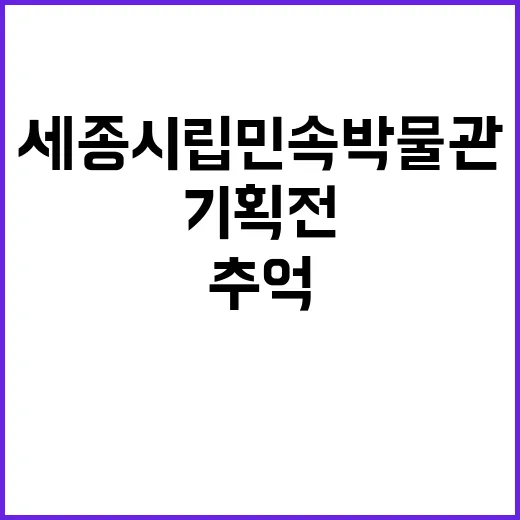 세종시립민속박물관,…