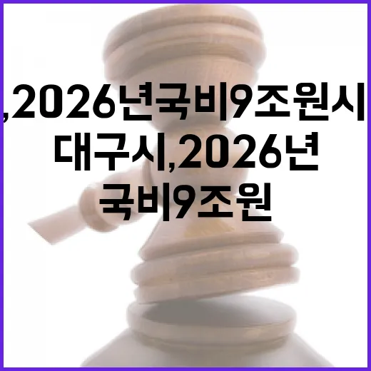 대구시, 2026년 국비 9조원 시대 개막