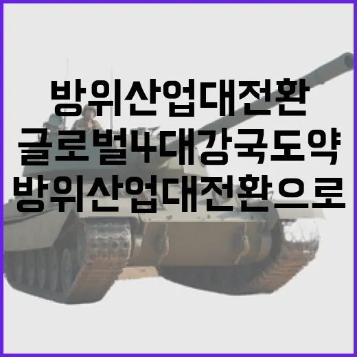 방위산업 대전환으로 글로벌 4대 강국 도약