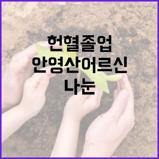 헌혈 20년, 생명 나눈 안영산 어르신의 헌혈 졸업