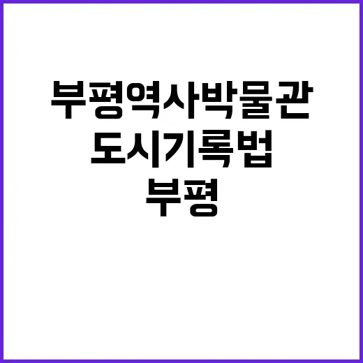 부평역사박물관 무료 전시, 도시기록법의 의미