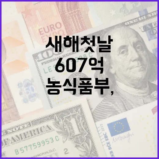 농식품부, 새해 첫날 607억 민생예산 신속 집행