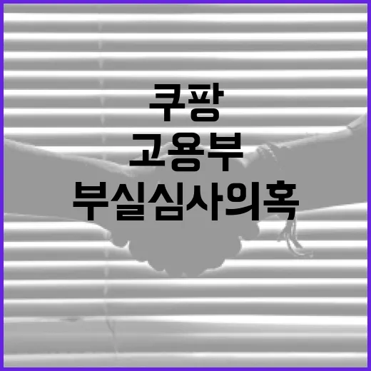 고용부 내부 갈등 속 쿠팡 부실심사 의혹 수사