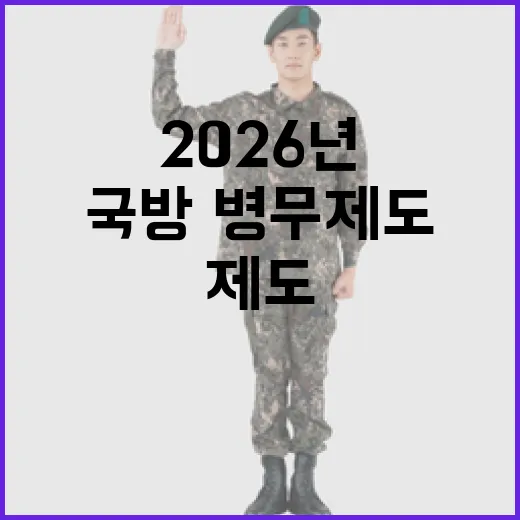 2026년 국방·병무제도 대대적 개편