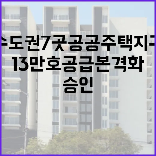 수도권 7곳 공공주택지구 승인, 13만호 공급 본격화
