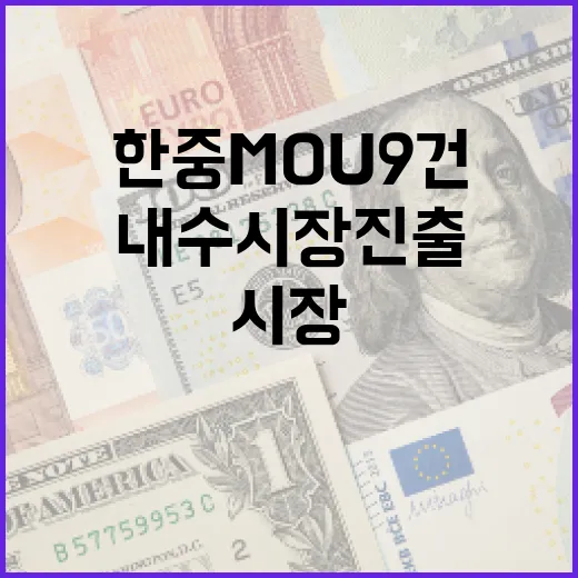 한중 MOU 9건 체결, 내수시장 진출 가속