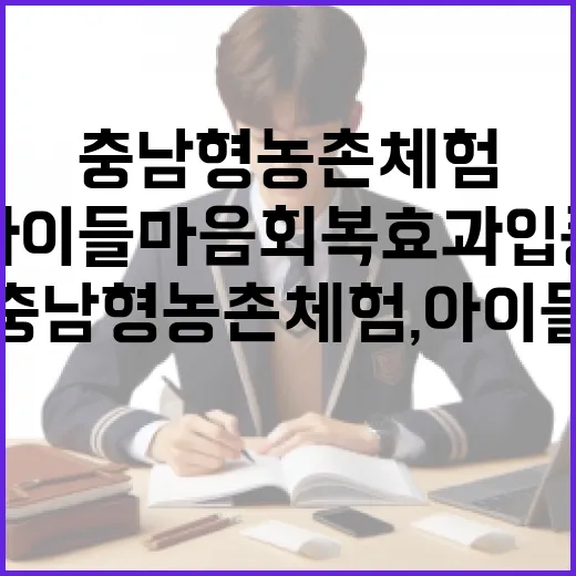 충남형 농촌체험, 아이들 마음 회복 효과 입증