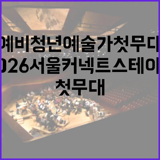 2026 서울 커넥트 스테이지, 예비 청년예술가 첫 무대 지원