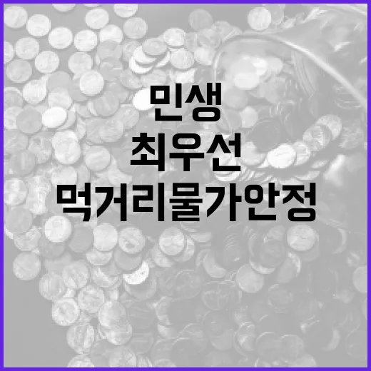 민생 최우선 먹거리 물가 안정 총력전
