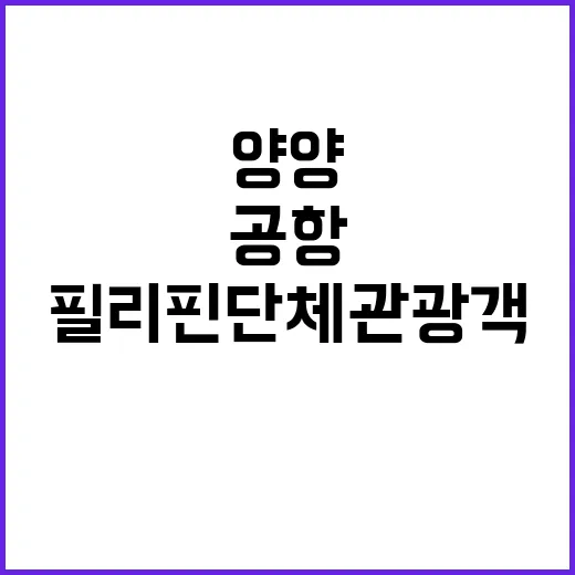 양양공항, 필리핀 단체관광객 700명 유치 성공