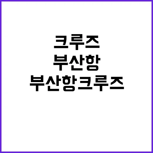 부산항 크루즈 출입…