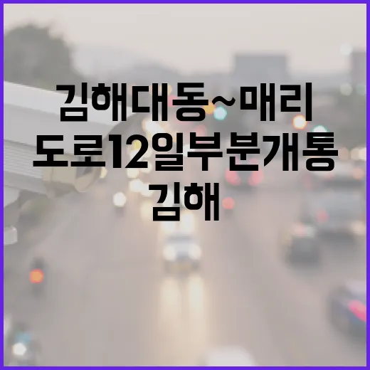 김해 대동~매리 도로 12일 부분 개통
