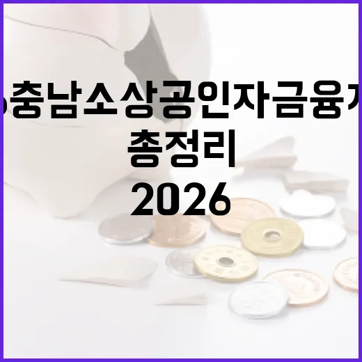 2026 충남 소상공인자금 융자지원 총정리