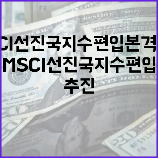 내년 MSCI 선진국 지수 편입 본격 추진