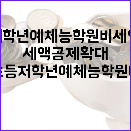 초등 저학년 예체능 학원비 세액공제 확대