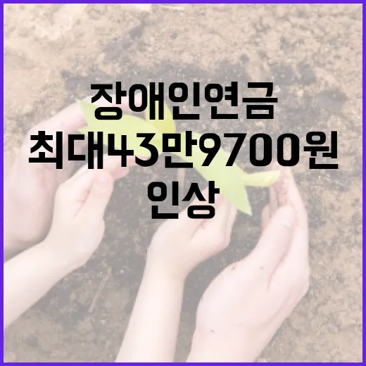장애인연금 최대 43만9700원 인상