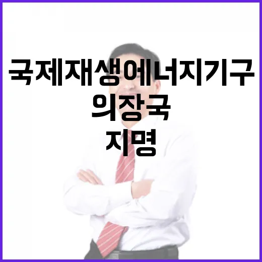 한국, 국제재생에너지기구 의장국 첫 지명