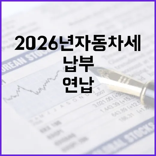 2026년 자동차세 연납, 미리 납부하면 4.5% 할인