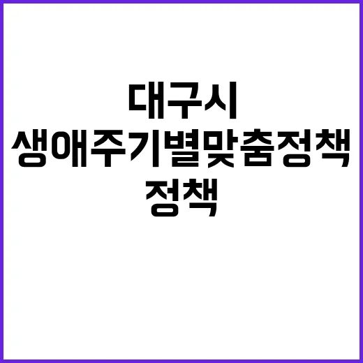 대구시, 생애주기별 맞춤 정책으로 모두가 행복한 도시 실현