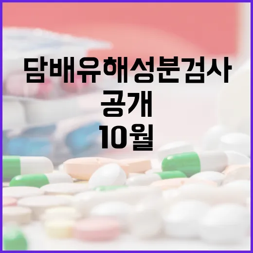 10월 담배 유해성분 검사 결과 첫 공개