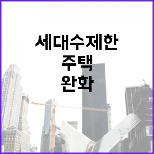 도시형 생활주택 세대수 제한 완화, 공급대책은 미정