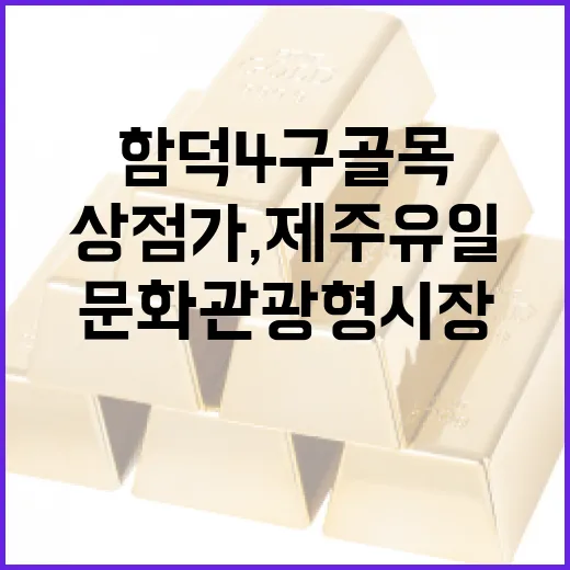 함덕4구 골목상점가, 제주 유일 문화관광형 시장 선정