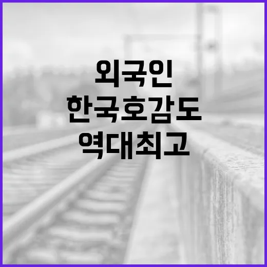 외국인 한국 호감도 역대 최고 82% 돌파