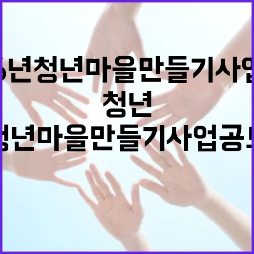 2026년 청년마을 만들기 사업 공모 시작