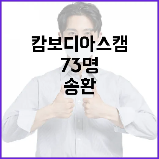 캄보디아 스캠 조직원 73명 국내 송환 역대 최대