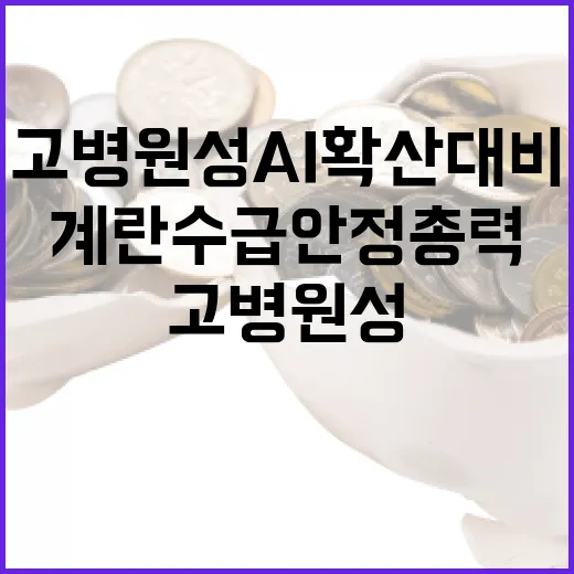고병원성 AI 확산 대비 계란 수급 안정 총력