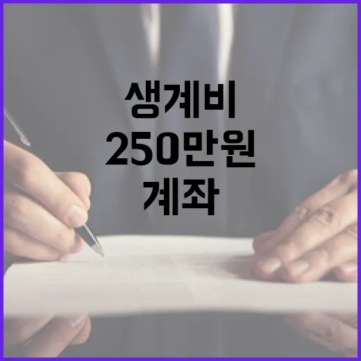 월 250만 원 생계비계좌 2월부터 개설 가능