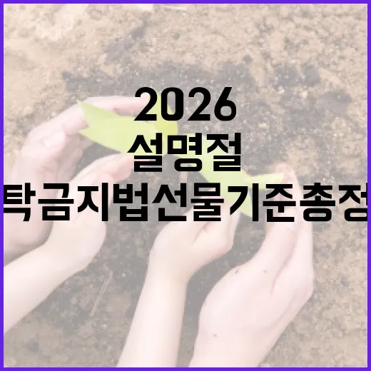 2026 설 명절, 청탁금지법 선물 기준 총정리