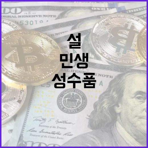 설 성수품 대량 공급과 민생 지원 대책