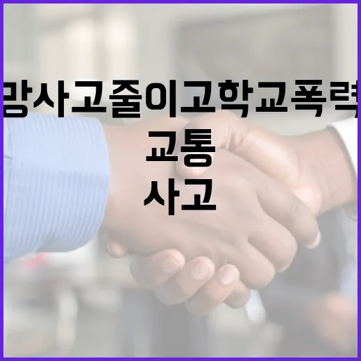교통 사망사고 줄이고 학교 폭력 막는다