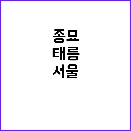 태릉과 종묘, 서울의 역사적 공간 비교
