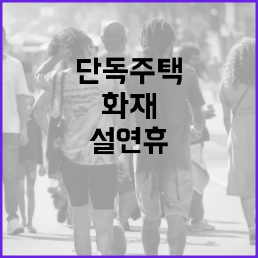 설 연휴 화재, 단독주택과 점심시간대 집중