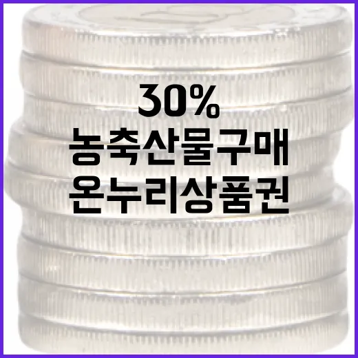 전통시장 농축산물 구매 시 온누리상품권 30% 환급