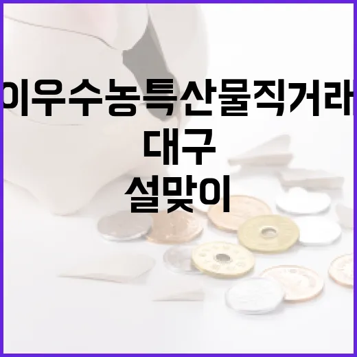 대구 경북 설맞이 우수농특산물 직거래장터 개최