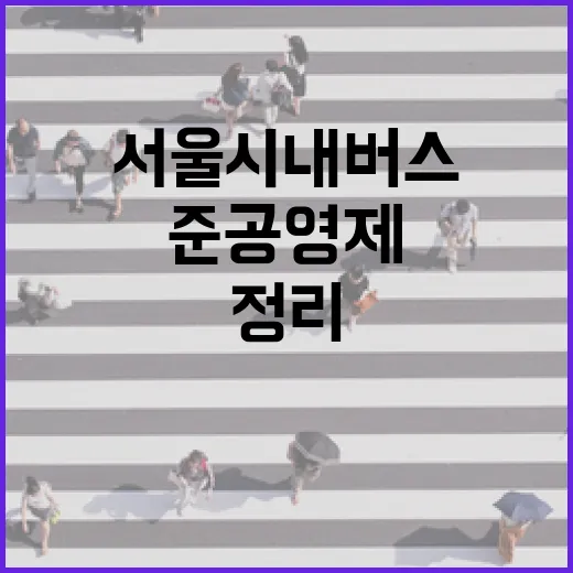 서울 시내버스 제도와 준공영제 핵심 정리