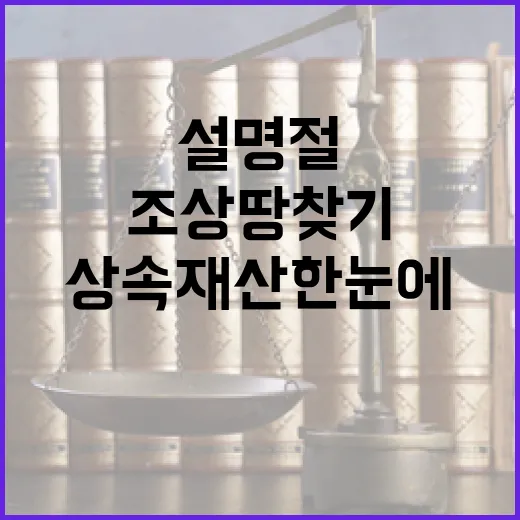 설 명절, 조상 땅 찾기로 상속 재산 한눈에