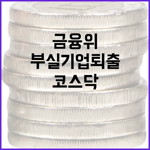 코스닥 부실기업 퇴출, 금융위 강력 조치