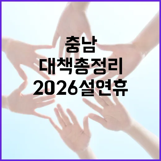 2026 설 연휴 충남 안전대책 총정리