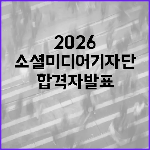 2026 대전 소셜미디어기자단 최종 합격자 발표