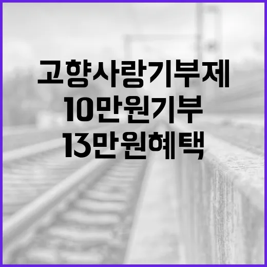 세종시 고향사랑기부제, 10만원 기부 시 13만원 혜택