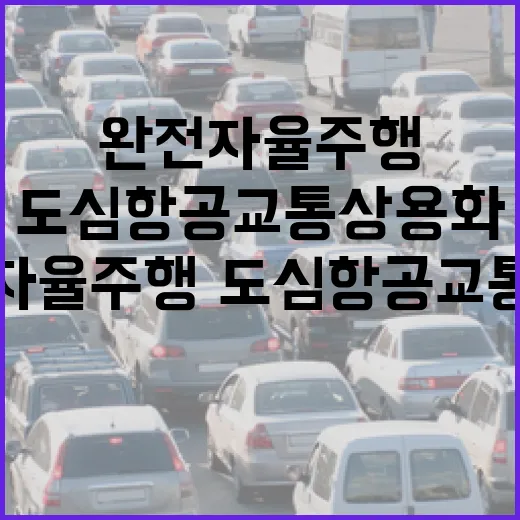 내년 완전자율주행·도심항공교통 상용화 청사진