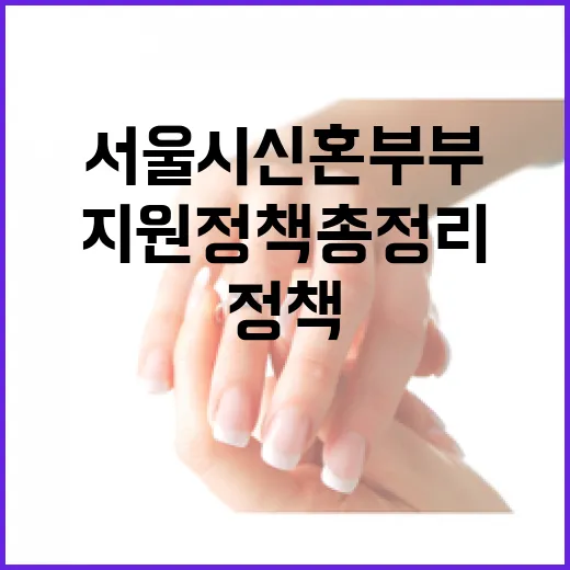 서울시 신혼부부 지원 정책 총정리