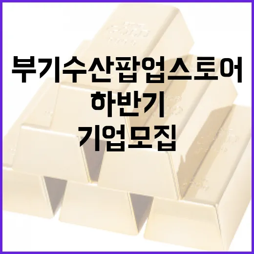 부산 부기수산 팝업스토어와 하반기 기업 모집